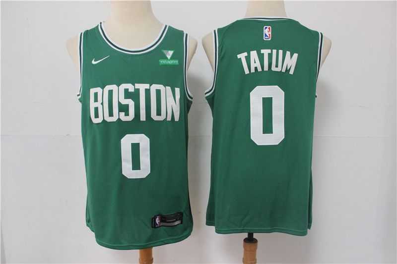 Men Boston Celtics 0 Tatum Green 2021 Nike Game NBA Jersey